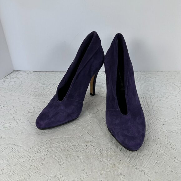 STEVEN MADDEN, Pumptie Dark Purple Suede Leather Heels, Ankle boots, Heels, 6M - Picture 10 of 10